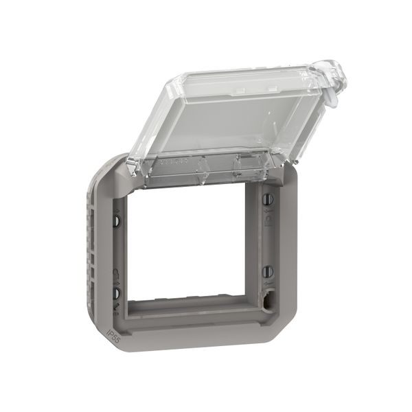PLEXO MOSAIC ADAPTATOR WITH LOCKABLE TRANSPARENT FLAP - MECHANISM image 1