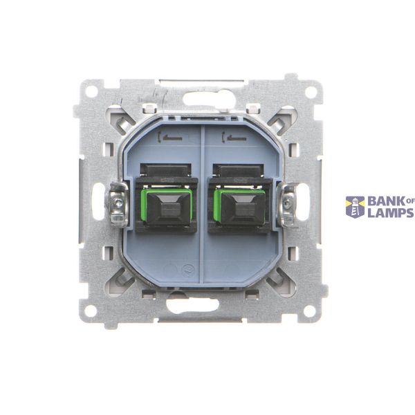 Double socket outlet with earthing and current phase constancy, (Complete product), 16A, 250V, Screw, Gold matt, metalic image 2