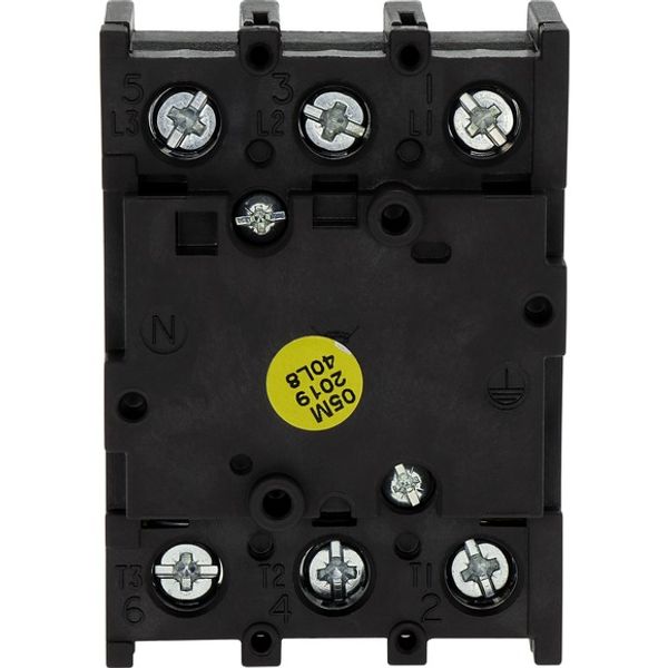 P1-25/E On-Off switch, P1, 25 A, flush mounting, 3 pole, with black thumb grip and front plate image 1