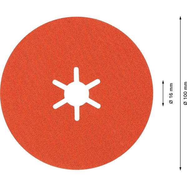 EXPERT R782 Prisma Ceramic Fibre Disc 100 mm, 16 mm, G 80 image 2