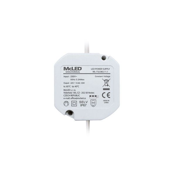 Power supply 12W, DC24V/0.5A, IP67, for wiring box image 1