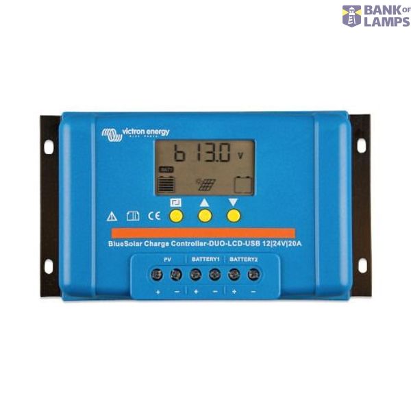 Victron Energy Solar charge controller BlueSolar PWM DUO-LCD&USB 12/24V-20A image 1