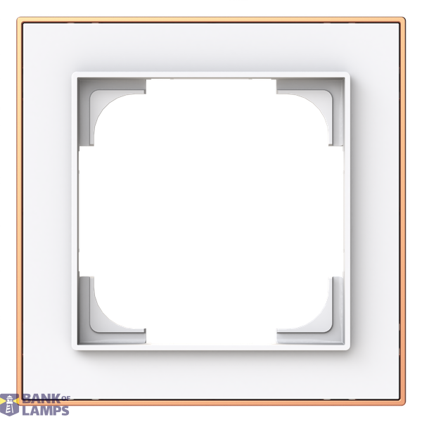 1721-441M-500 Cover  with decor ring, 1gang studio white matt copper image 1