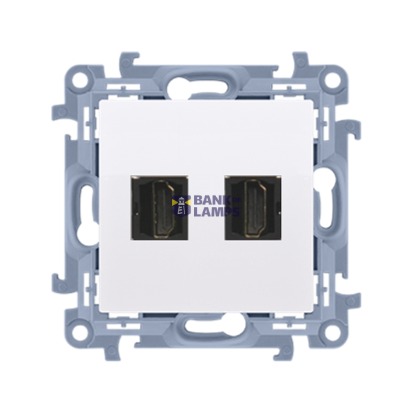 HDMI double socket, white image 1