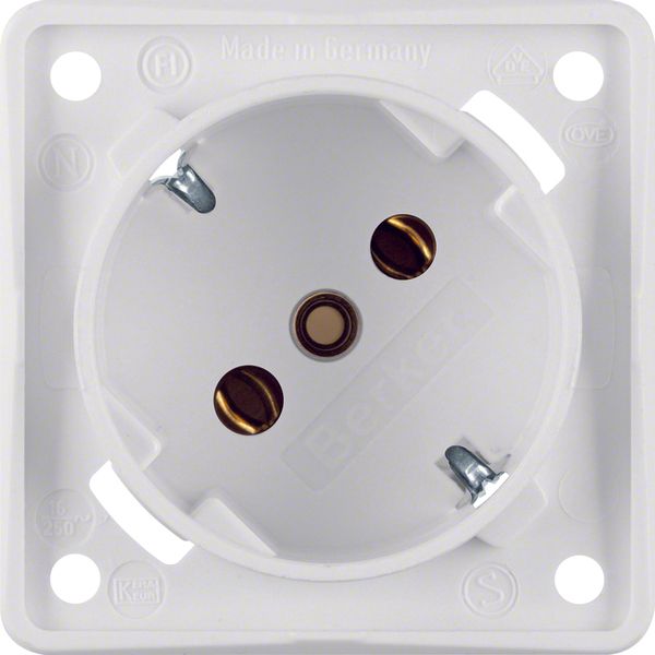 SCHUKO socket outlet 45°, w. screw term.s, Int. module inserts, polar  image 1