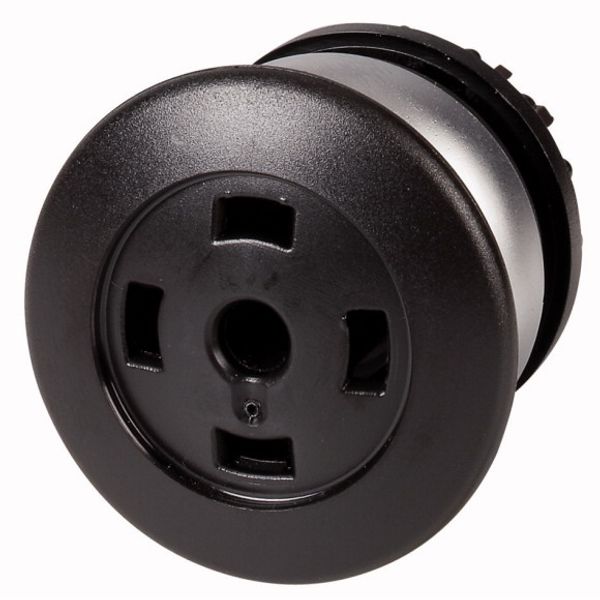 M22-DP-S-X Mushroom actuator, RMQ-Titan, Mushroom, momentary, Mushroom black, Without button plate, Bezel: titanium image 1