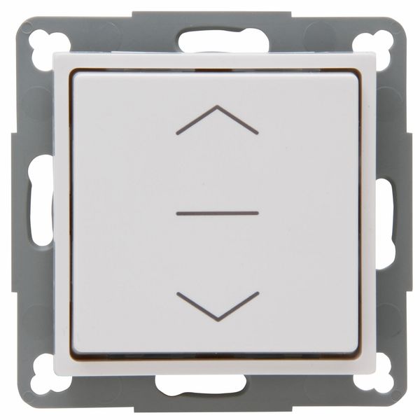 HK07 – shutter/blind push button with center position, complete device, colour: pure white image 1