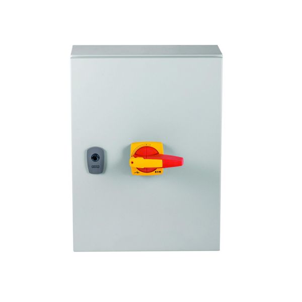 DMM-160/4/SE4/P-R Switch-disconnector, DMM, 160 A, 4 pole, Emergency switching off function, With red rotary handle and yellow locking ring, in steel enclosure image 18