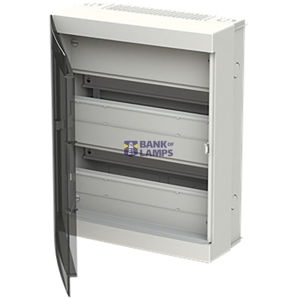Installation cabinet, 36M, 2R, with trans.door, RAL9010 image 1