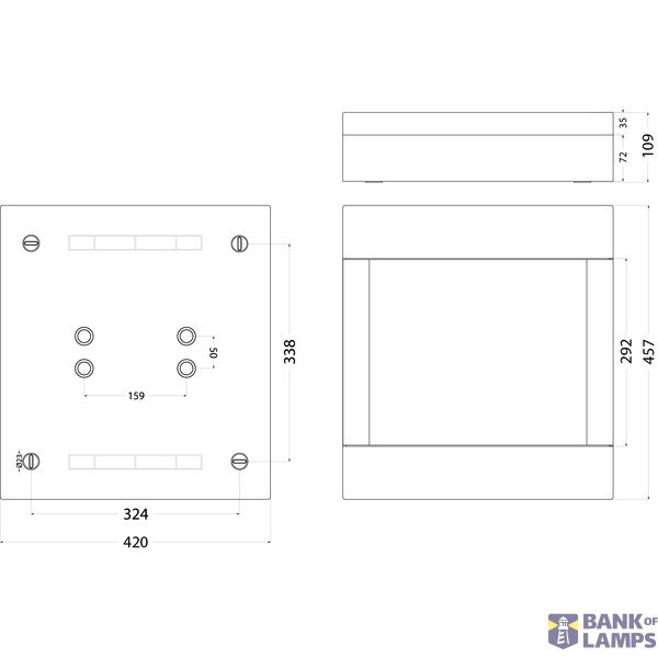 Surface-mounted distribution board SRn-36/2B, N+PE (2x18) IP40, white door image 2