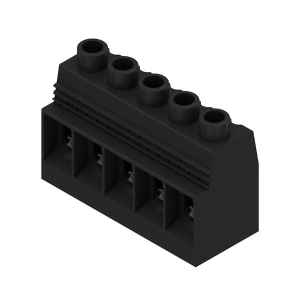 Printed circuit board terminals, 15.00 mm, Number of poles: 5, 90°, Solder pin length (l): 4.5 mm, tinned, black, Clamping yoke connection, Clamping range, max. : 50 mm², Box image 2