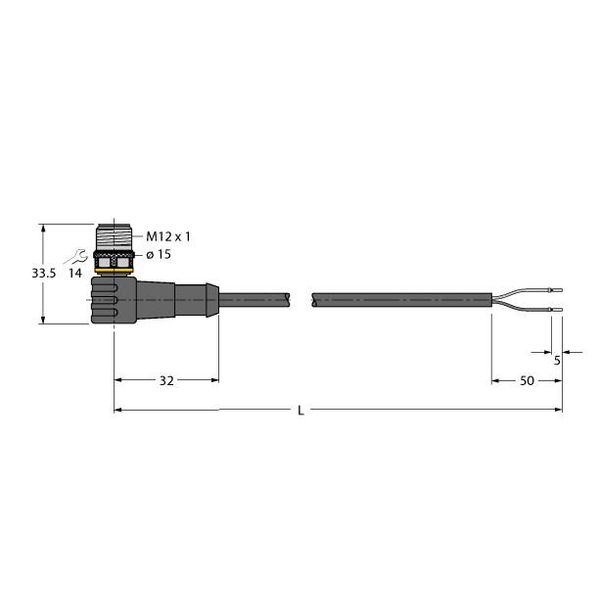 Actuator and Sensor Cable, PVC Connection Cable   WSC4.221T-2/TEB image 1
