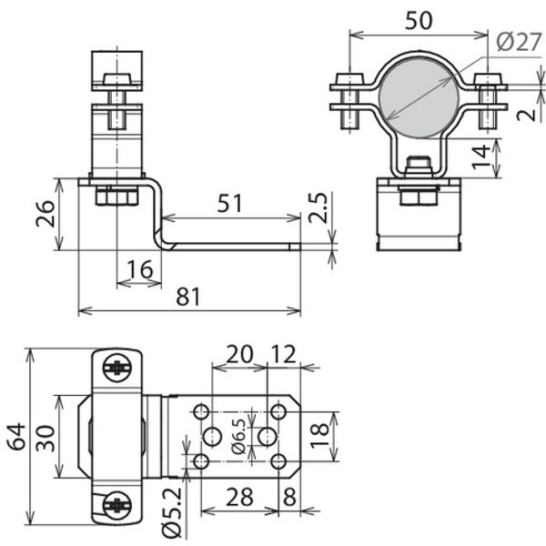 Roof cond. holder StSt f. metal roofs w. conn. lug f. HVI conductor D  image 2
