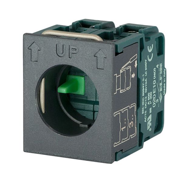 Contact block 2 N.O. with flange image 1