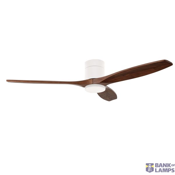 Fan Stem Evo ø1220mm Tube White with Dark Wood Blades Madera Oscura LED 2875 SW 3000-4000-5000K ON-OFF image 1