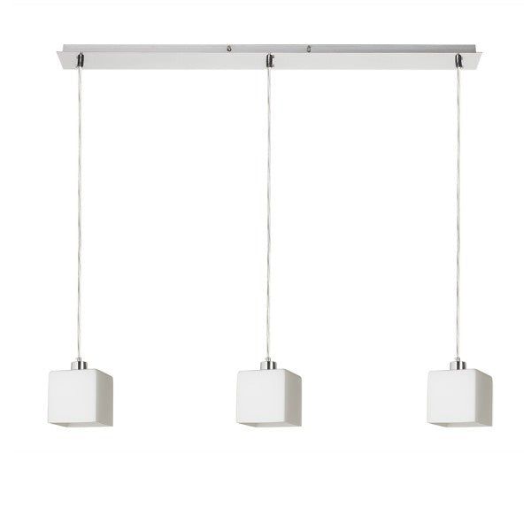 DADOS III 80 pendant opal-colored glass/matt nickel 230V LED E27 3x11W image 1