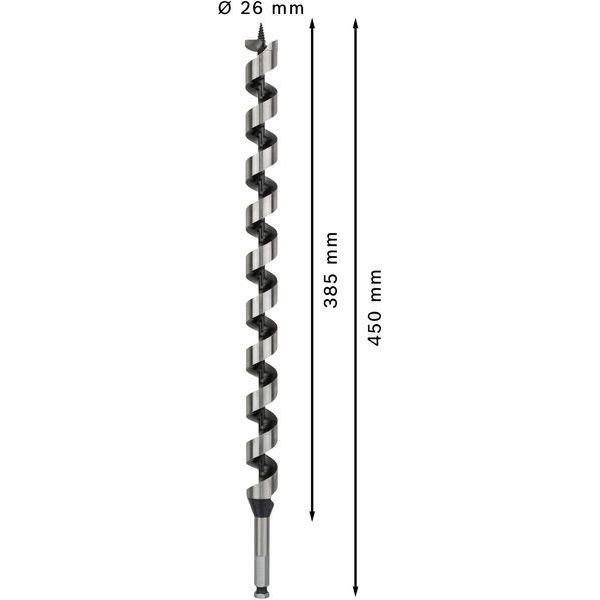 Wood auger bit, hexagon 26 x 385 x 450 mm, d 11,1 mm image 2