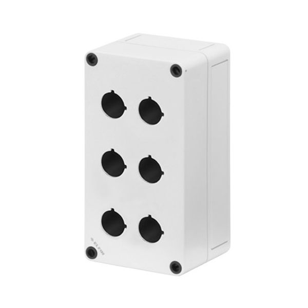 Polycarbonate push-button enclosure 94x180x81, 6 holes Ø 22 image 1