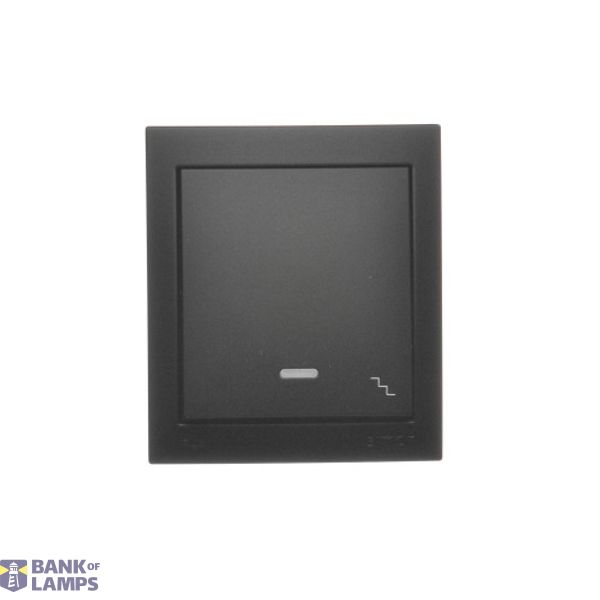 Splash-proof two-way switch with indicator light, 10AX, black matt image 1