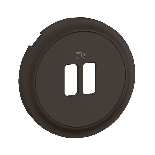 COVER PLATE USB CHARGER BLACK image 1