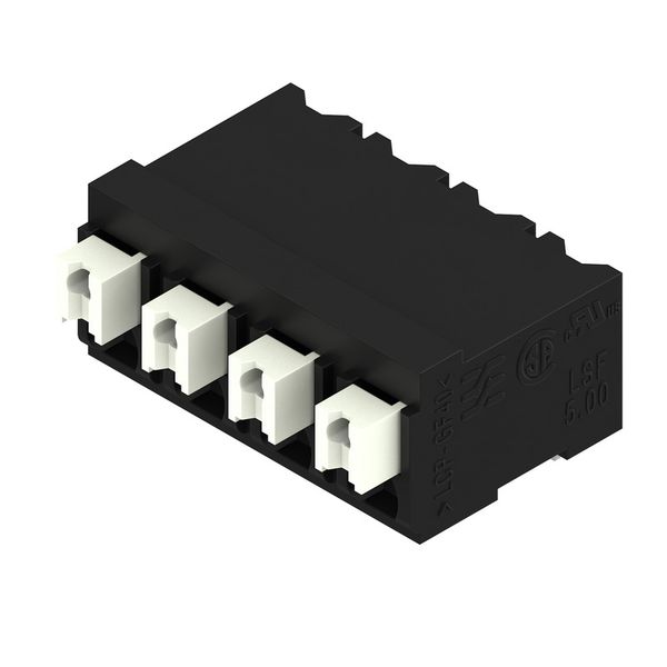 Printed circuit board terminals, 5.00 mm, Number of poles: 4, 90°, Solder pin length (l): 1.5 mm, black, PUSH IN with actuator, Clamping range, max. : 1.5 mm², Tube image 3