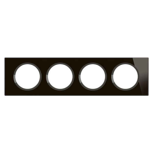 PLATE 4 GANG ONYX BLACK GLASS image 6