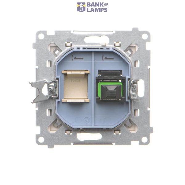 Double socket outlet with earthing and current phase constancy, Inox, metallized, 16A image 2