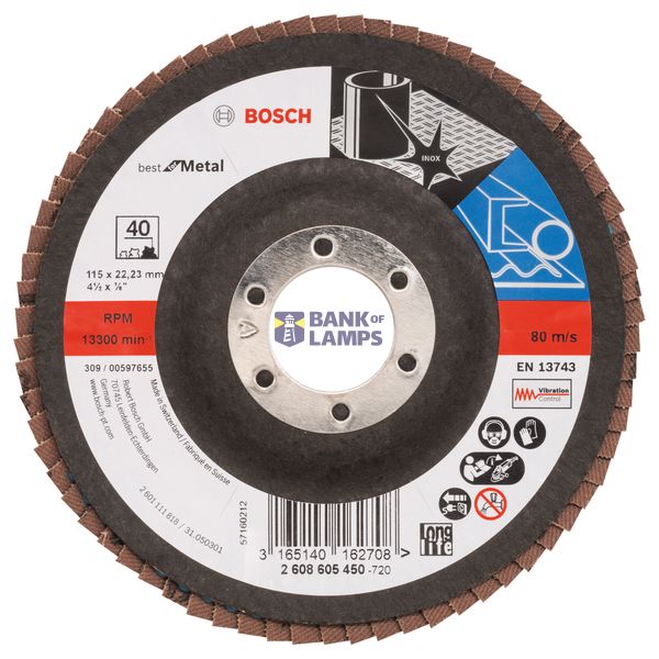 PRO Metal X571 Flap Disc Angled Version Fiber for Small Angle Grinders image 1