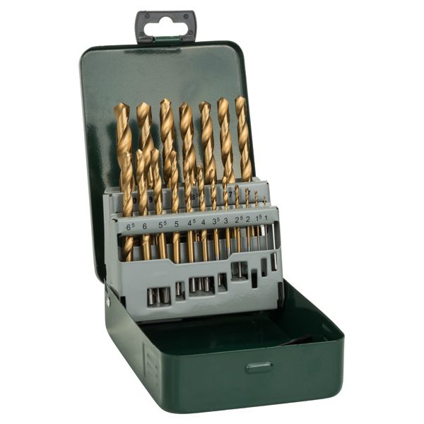 19-piece HSS-TiN metal drill bit set image 1
