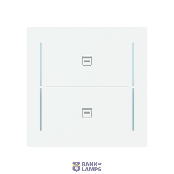 LFJT/A.2.70.1-44M Cover plate with legend with Symbol "venetian blind" studio white matt - Trevion® image 1
