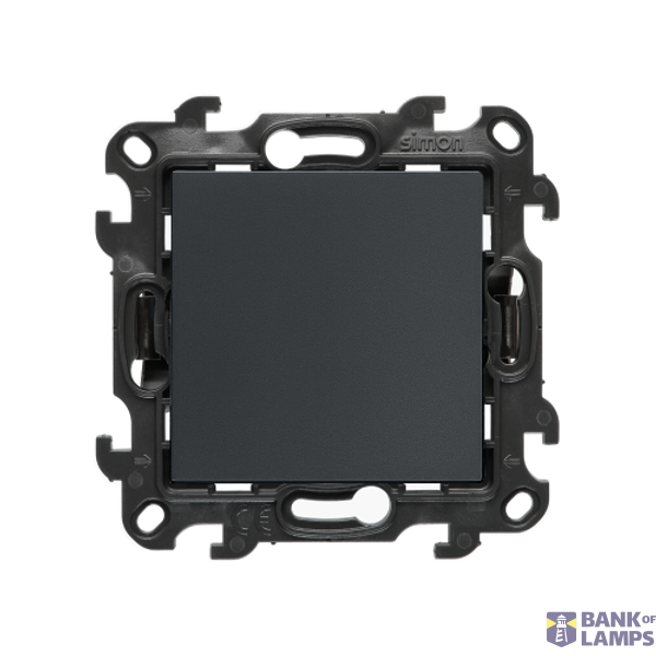 Single break push button with pictogras, Push In system, (module), Simon 24, IP20/IP44, 10AX, 10A, graphite mat image 1