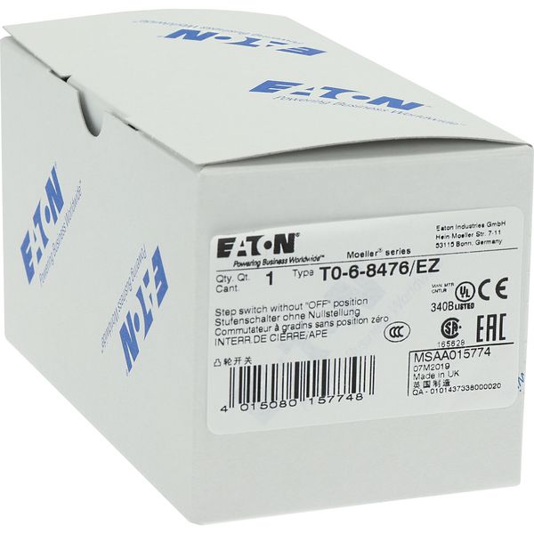 T0-6-8476/EZ Step switches, T0, 20 A, centre mounting, 6 contact unit(s), Contacts: 12, 45 °, maintained, Without 0 (Off) position, 1-3, Design number 8476 image 25