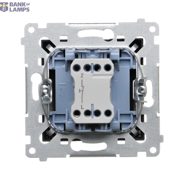 Single socket outlet without earthing, with shutters, (module), 16A, 250V, Screw, anthracite, metalic image 1