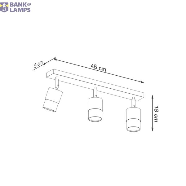 CEILING LAMP NERO 3 BLACK/GOLD GU10 3X40W IP20 image 6