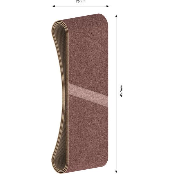 3-piece X440 sanding belt set 75 x 457 mm, 60; 80; 100 image 2