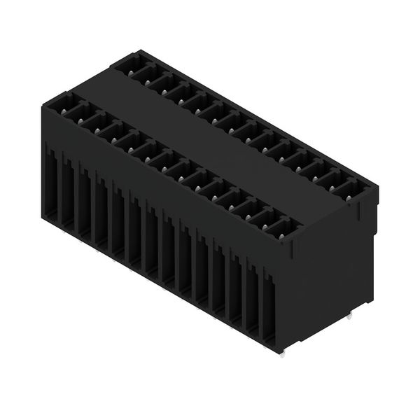 PCB plug-in connector, male header, closed side, THT/THR solder connection, 3.81 mm, Number of poles: 28, 180°, Solder pin length (l): 3.2 mm, tinned, black, Box image 4