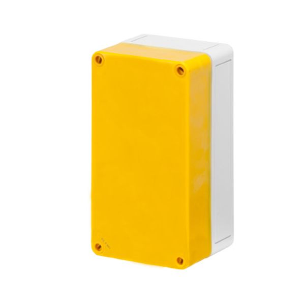 Polycarbonate push-button enclosure 94x180x81, undrilled, yellow image 1