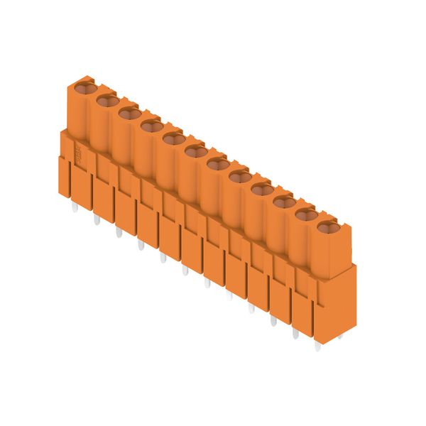 PCB plug-in connector, female header, closed side, THT solder connection, 5.08 mm, Number of poles: 12, 180°, Solder pin length (l): 3.2 mm, tinned, orange, Box image 4