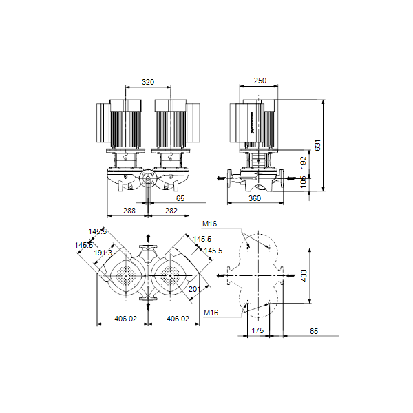 In-line circulator pump TPED 65-250/2-S-A-F-A-BQQE 3X400 50Hz image 2