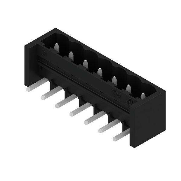 PCB plug-in connector, male header, closed side, THT/THR solder connection, 5.08 mm, Number of poles: 7, 270°, Solder pin length (l): 3.2 mm, tinned, black, Box image 3
