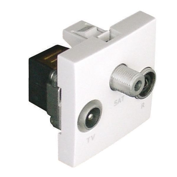 R-TV-SAT SOCKET (CROSSOVER TYPE)-2 MOD WHITE image 1