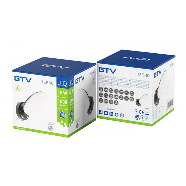 LED facade luminaire TERRO, 10 W, 1200 lm, IP54, 4000K, black image 2