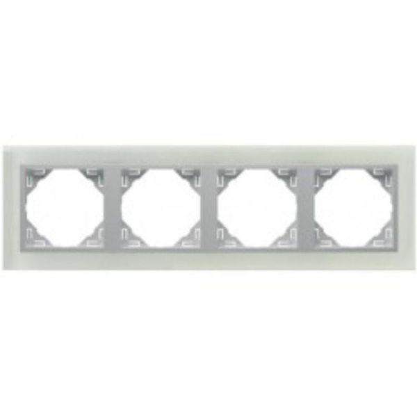 FOUR-GANG FRAME CRISTAL/ALUMINIUM image 1