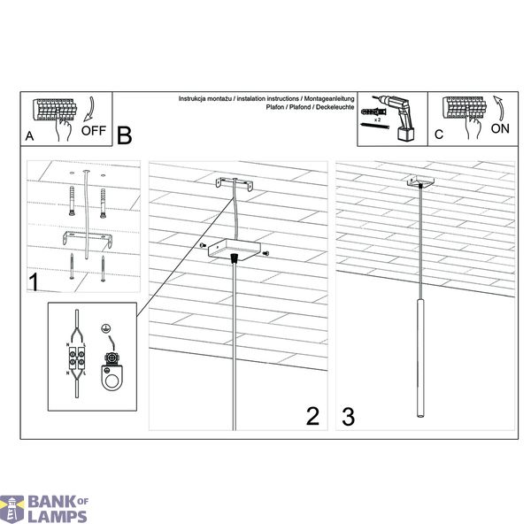 HANGING LAMP PASTELO 1 GOLD G9 1X8W IP20 image 4