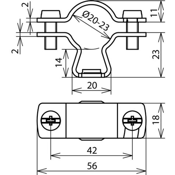 Conductor holder for HVI/CUI Conductors D 20-23mm with thread M6 StSt image 2