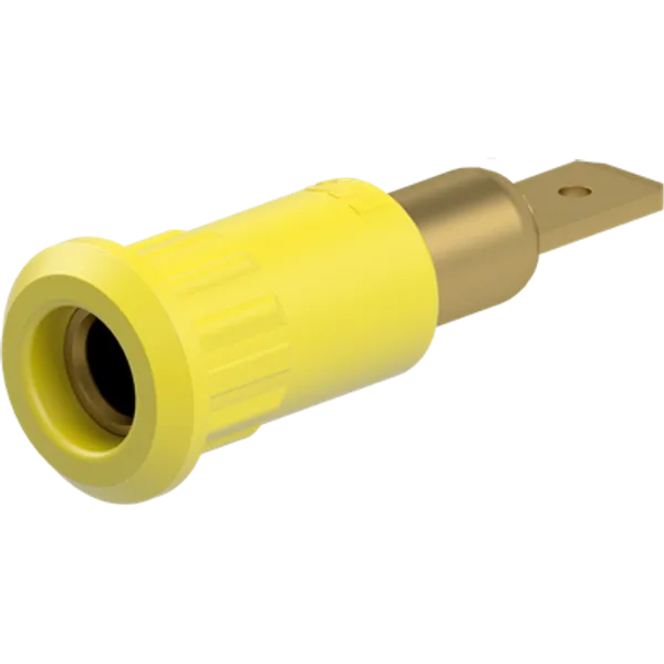 4 mm socket, plug-in connection, mounting Ø 8.2 mm, yellow, 64.3010-24 image 1