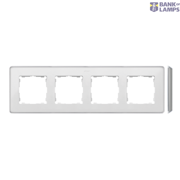 Quadruple frame, white, aluminium base image 1