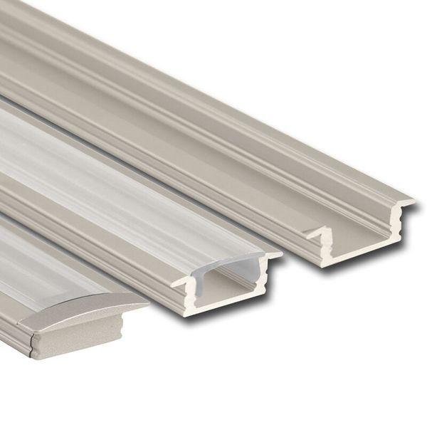 VS built-in aluminum profile, 24x8 mm, clear diffuser, complete, 1 m image 1