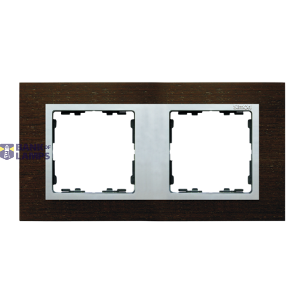Double frame, wood, Wenge / Aluminum matt image 1