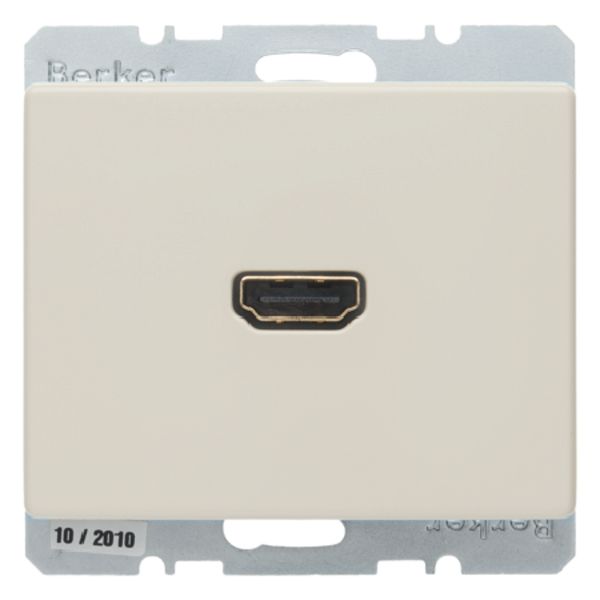 High definition soc. out. 90° plug connection, arsys, white glossy image 1